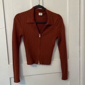 Abercrombie & Fitch Long-Sleeve Slim Zip Polo Top